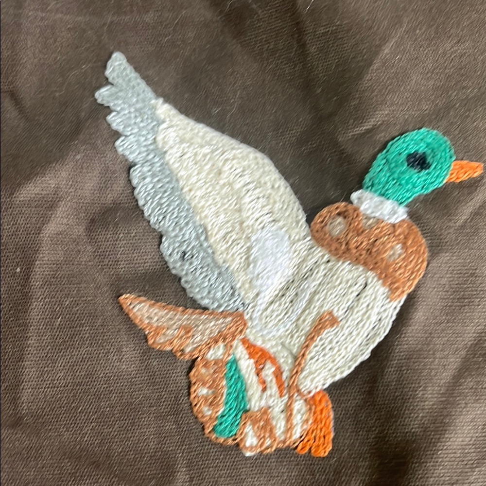 Animal Embroidered Fabric Squares - Brown and Green - Picture 4 of 8